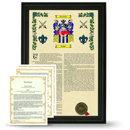 Ronne Framed Armorial History and Symbolism - Black