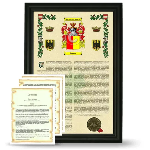 Ronow Framed Armorial History and Symbolism - Black