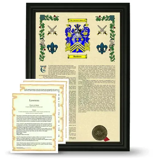 Rosieres Framed Armorial History and Symbolism - Black