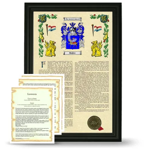 Ruijter Framed Armorial History and Symbolism - Black