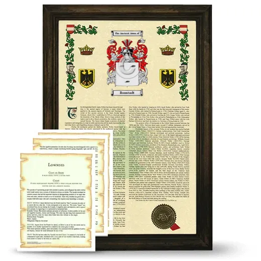 Runstadt Framed Armorial History and Symbolism - Brown