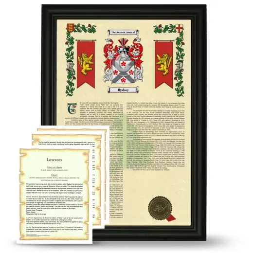 Rysbay Framed Armorial History and Symbolism - Black