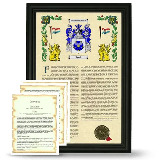 Rysch Framed Armorial History and Symbolism - Black