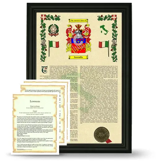 Scarzella Framed Armorial History and Symbolism - Black