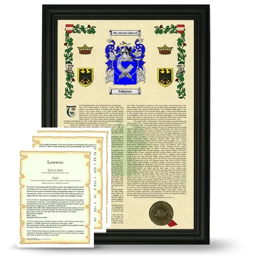 Schryver Framed Armorial History and Symbolism - Black