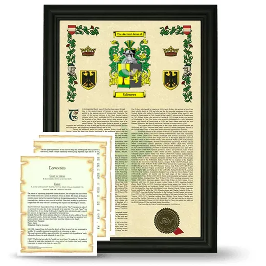 Schweer Framed Armorial History and Symbolism - Black