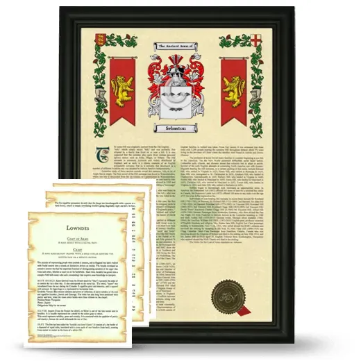 Sebaston Framed Armorial History and Symbolism - Black