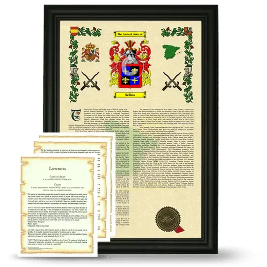 Selina Framed Armorial History and Symbolism - Black