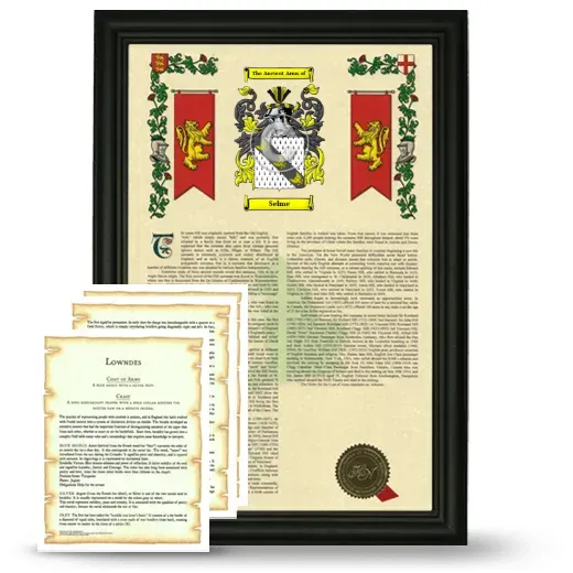 Selme Framed Armorial History and Symbolism - Black