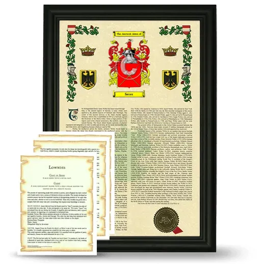 Serer Framed Armorial History and Symbolism - Black