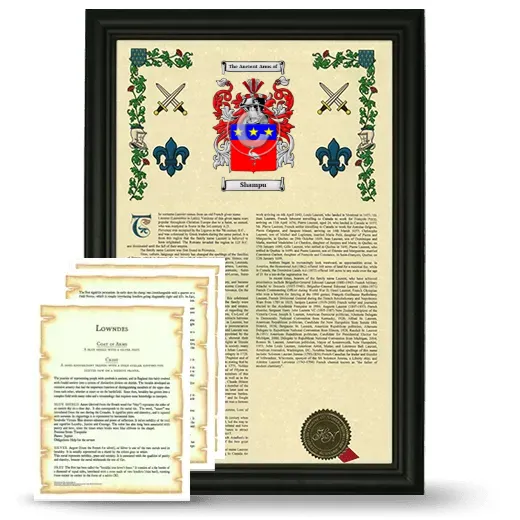 Shampu Framed Armorial History and Symbolism - Black