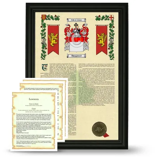Sheppeard Framed Armorial History and Symbolism - Black