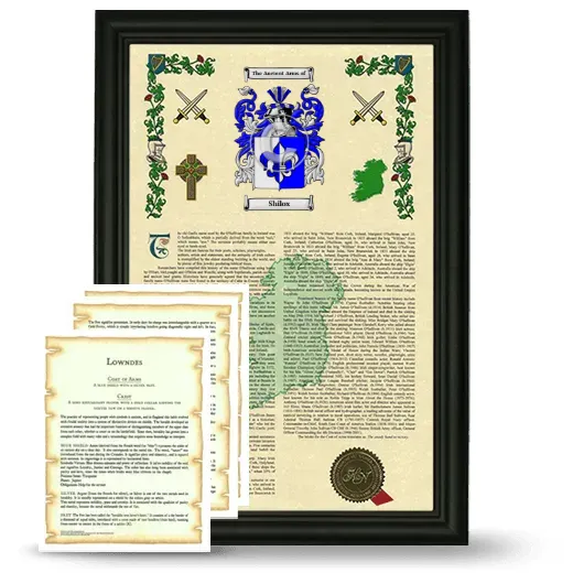 Shilox Framed Armorial History and Symbolism - Black