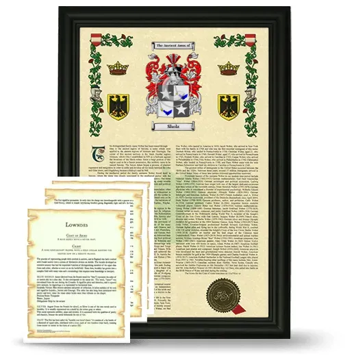 Sholz Framed Armorial History and Symbolism - Black