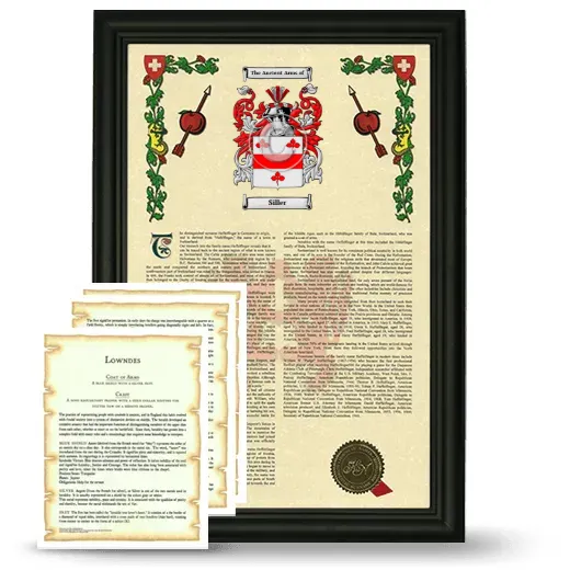 Siller Framed Armorial History and Symbolism - Black