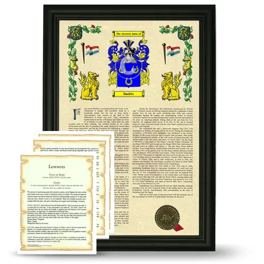 Smitts Framed Armorial History and Symbolism - Black