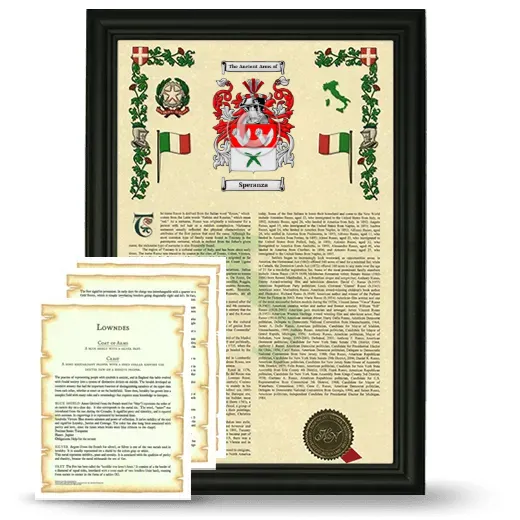 Speranza Framed Armorial History and Symbolism - Black