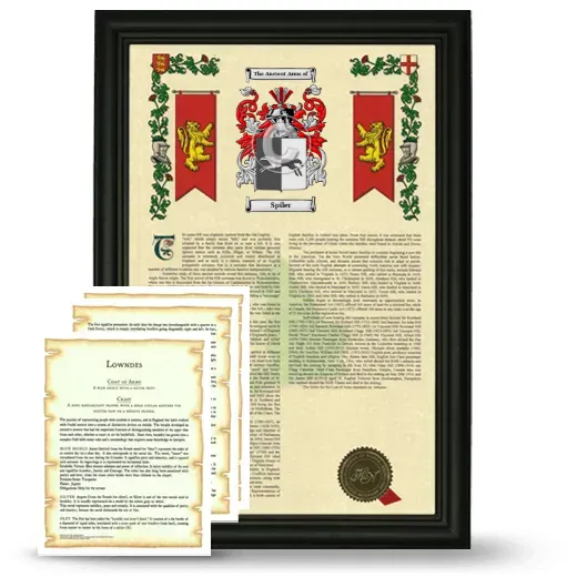 Spiler Framed Armorial History and Symbolism - Black