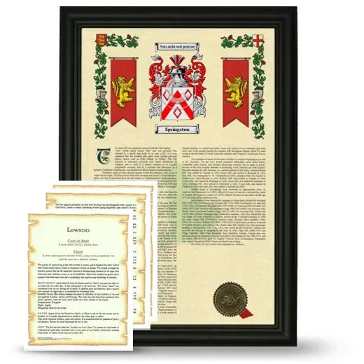 Springston Framed Armorial History and Symbolism - Black