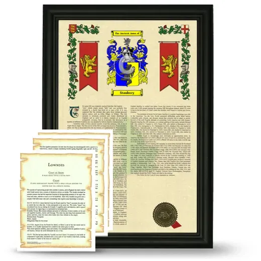 Stanbury Framed Armorial History and Symbolism - Black