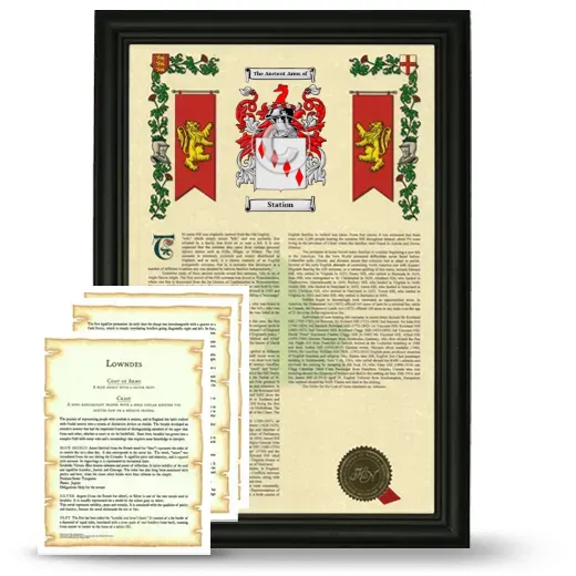 Station Framed Armorial History and Symbolism - Black