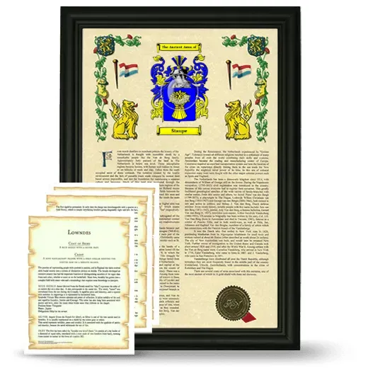 Staupe Framed Armorial History and Symbolism - Black