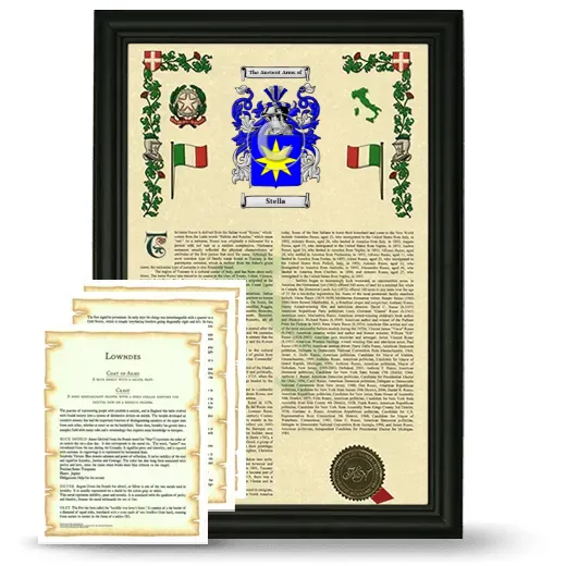 Stella Framed Armorial History and Symbolism - Black