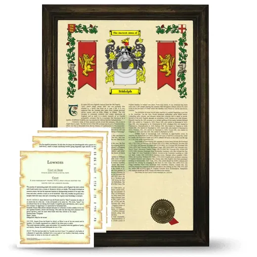 Stidolph Framed Armorial History and Symbolism - Brown