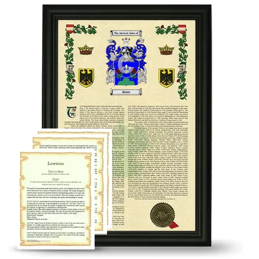 Stutt Framed Armorial History and Symbolism - Black