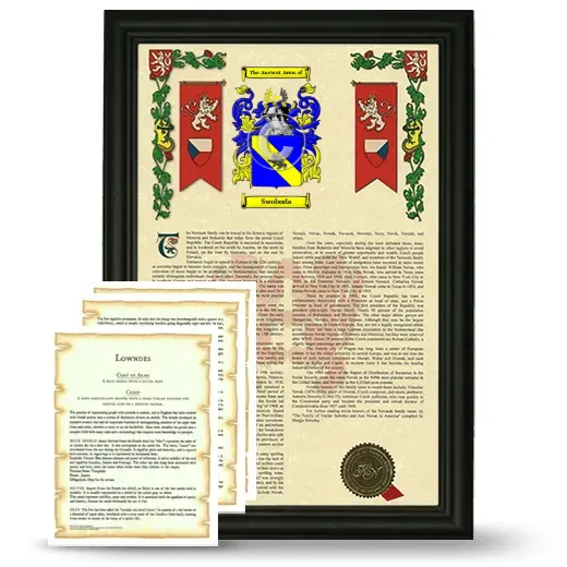 Swoboda Framed Armorial History and Symbolism - Black