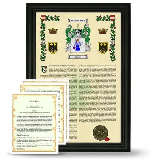 Taber Framed Armorial History and Symbolism - Black