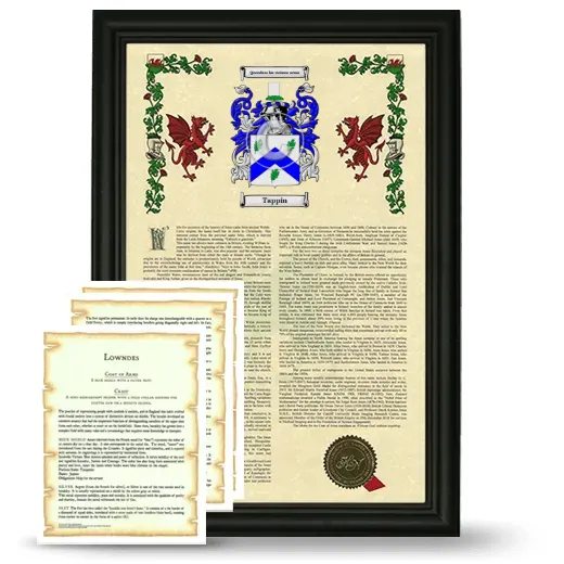 Tappin Framed Armorial History and Symbolism - Black