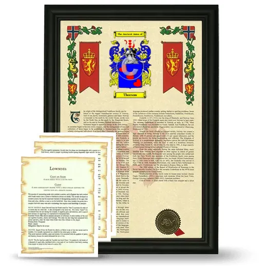 Thorson Framed Armorial History and Symbolism - Black