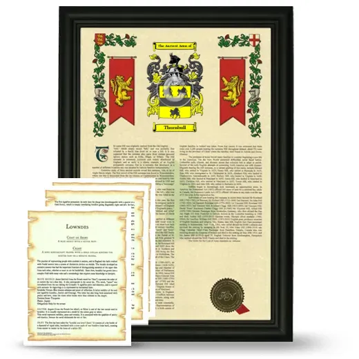 Thurnbull Framed Armorial History and Symbolism - Black