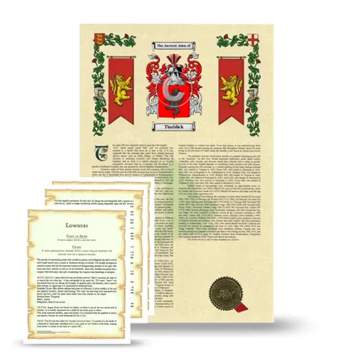 Timblick Armorial History and Symbolism package