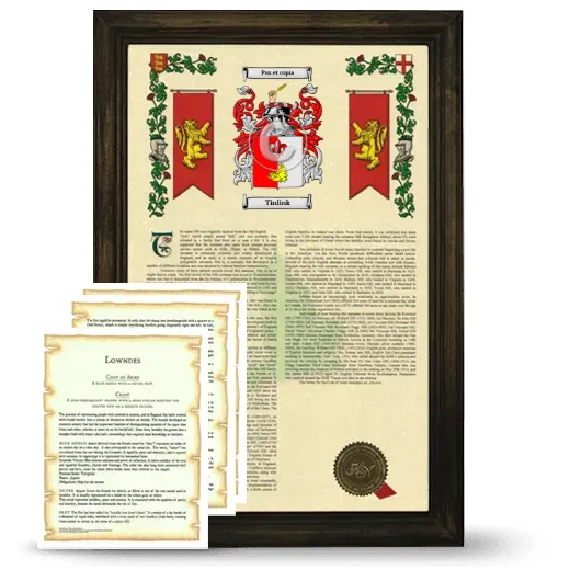 Tinlink Framed Armorial History and Symbolism - Brown