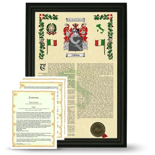 Toffolon Framed Armorial History and Symbolism - Black