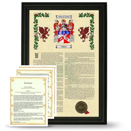 Tomas Framed Armorial History and Symbolism - Black