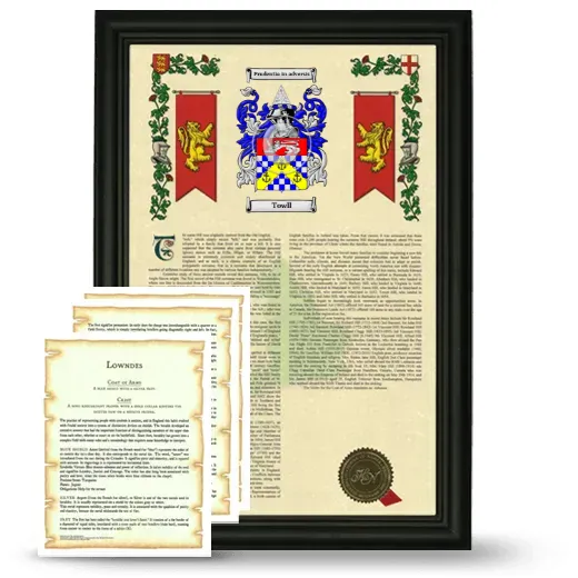 Towll Framed Armorial History and Symbolism - Black
