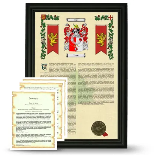 Trant Framed Armorial History and Symbolism - Black