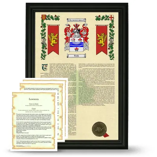 Treis Framed Armorial History and Symbolism - Black