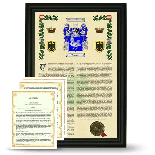 Troester Framed Armorial History and Symbolism - Black