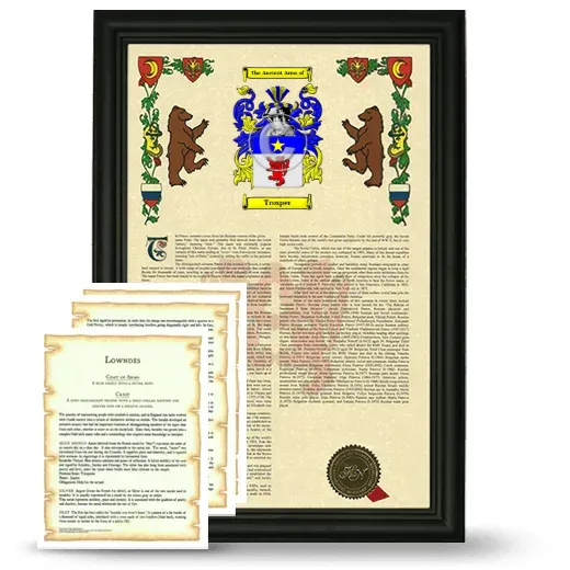 Trosper Framed Armorial History and Symbolism - Black