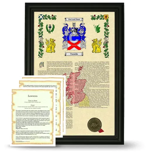 Tweedie Framed Armorial History and Symbolism - Black