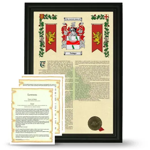 Twinge Framed Armorial History and Symbolism - Black
