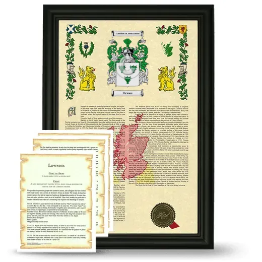Urvan Framed Armorial History and Symbolism - Black