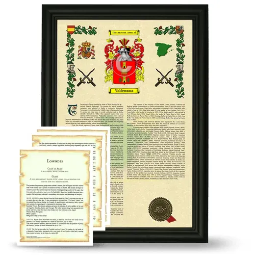 Valderrama Framed Armorial History and Symbolism - Black