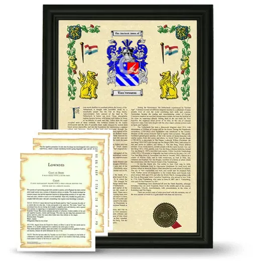 Van'vessem Framed Armorial History and Symbolism - Black