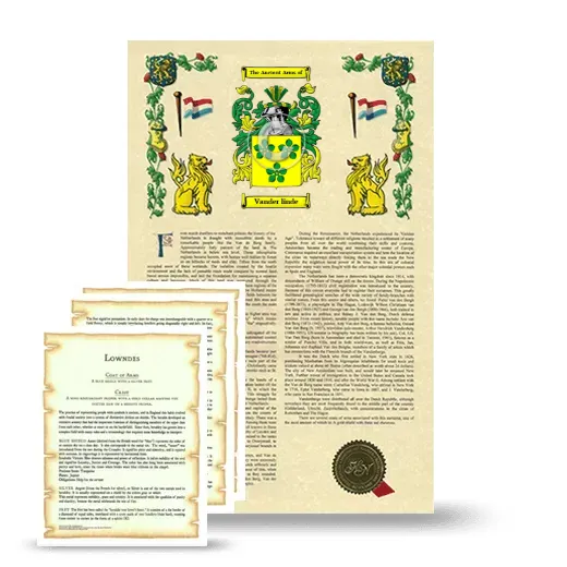Vander linde Armorial History and Symbolism package