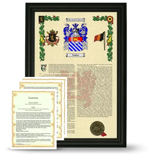Vanloo Framed Armorial History and Symbolism - Black